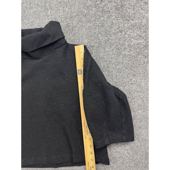 COS Wool Sweater Women's S Black Turtleneck 3/4 Sleeve Knit Cropped Pullover - Picture 5 of 7